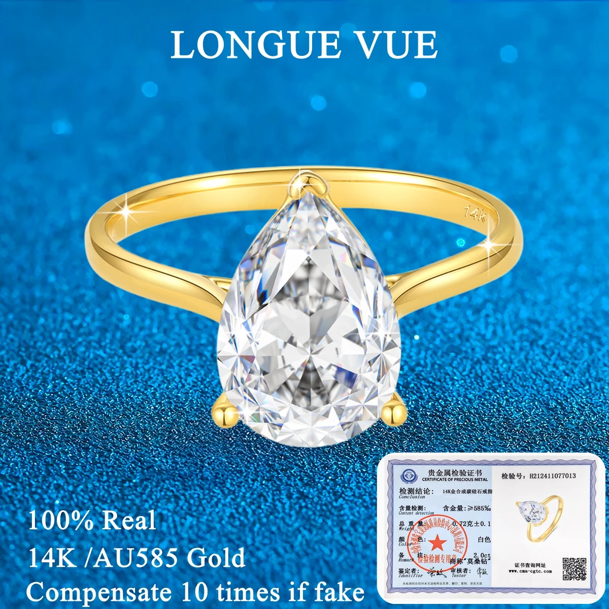 Настоящее золото 14 карат, 2 карата, кольца с муассанитом грушевидной огранки для женщин, AU585, золотые обручальные украшения на палец, кольцо-обещание, свадебный подарок
Настоящее золото 14 карат, 2 карата, кольца с муассанитом грушевидной огранки для женщин, AU585, золотые обручальные украшения на палец, кольцо-обещание, свадебный подарок