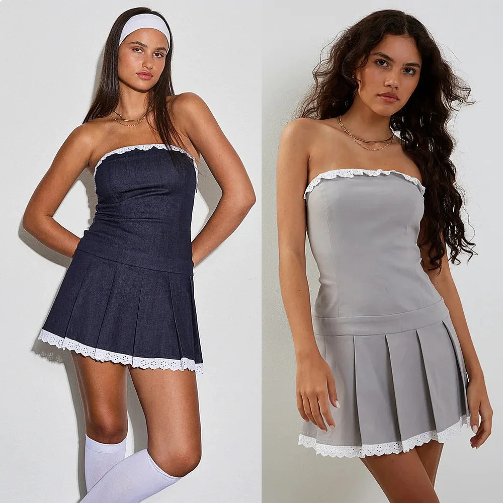 Sexy Denim Tube Top Dress Jumpsuit Overall Spring Summer Bodycon Mini Dress
Sexy Denim Tube Top Dress Jumpsuit Overall Spring Summer Bodycon Mini Dress