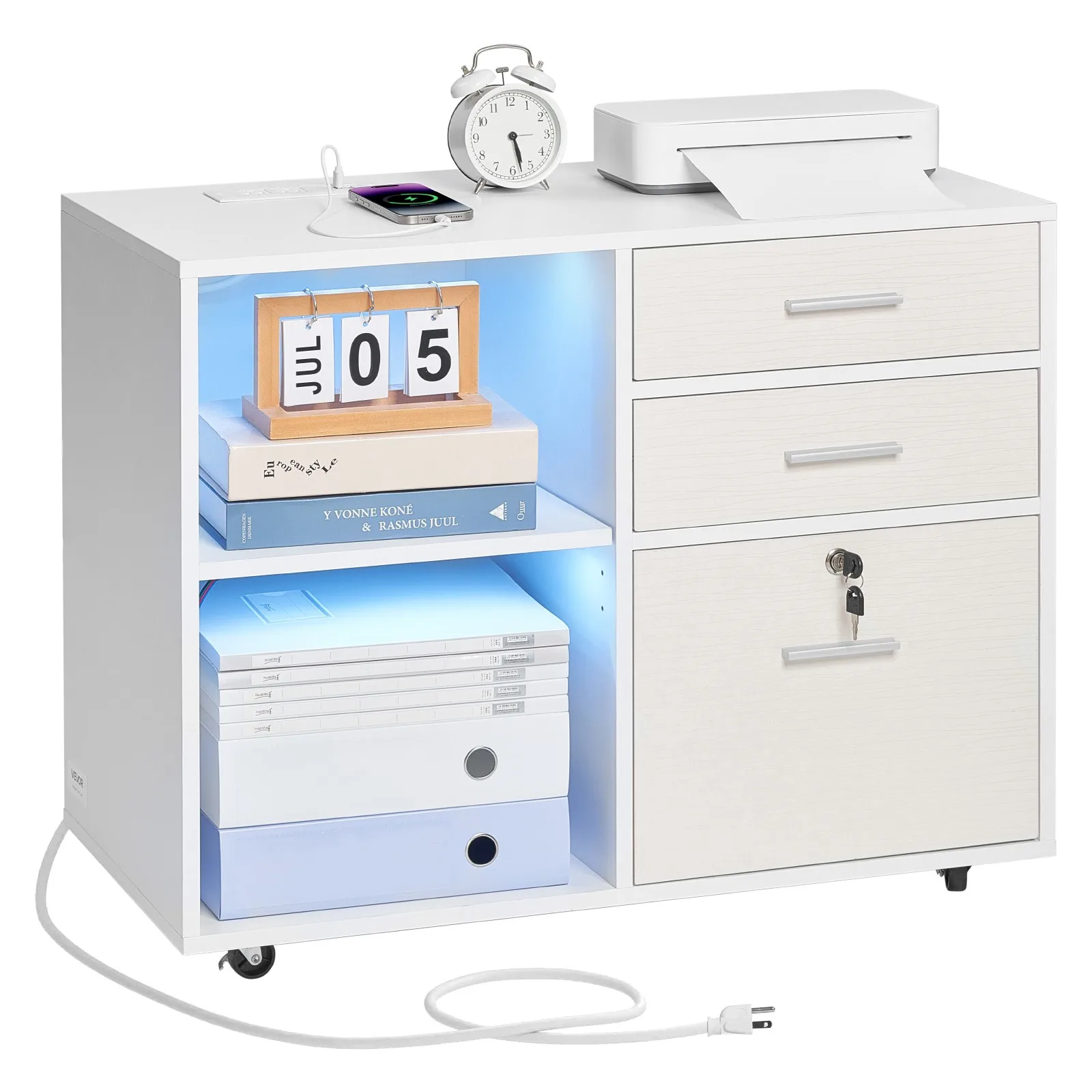 3 Drawer Wooden File Cabinet Mobile Filing Printer Stand Light Strip
3 Drawer Wooden File Cabinet Mobile Filing Printer Stand Light Strip