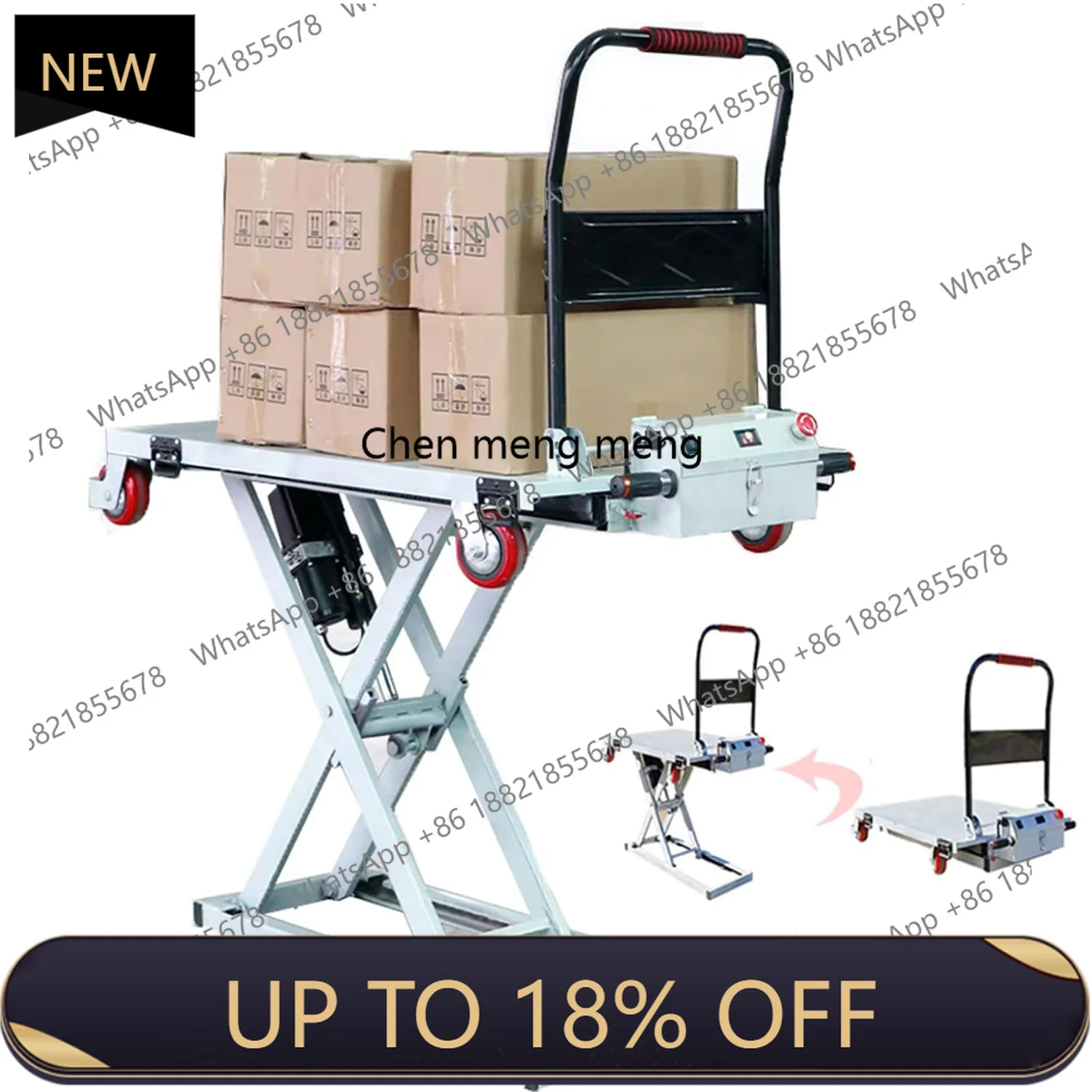 Складная ручная тележка емкостью MF 300 кг, прочная универсальная тележка для перемещения электрического ручного грузовика, тележка с гидравлическим подъемным столом
Складная ручная тележка емкостью MF 300 кг, прочная универсальная тележка для перемещения электрического ручного грузовика, тележка с гидравлическим подъемным столом