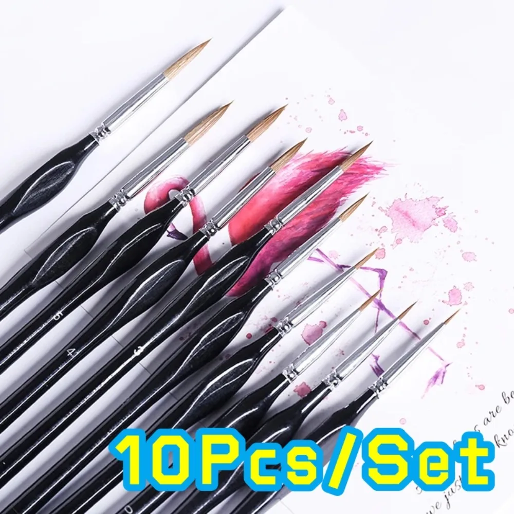 10Pcs Wolf Fur Hook Line Pen Black Triangle Wooden Rod Watercolor Paint Brush Painting Acrylic Hand Painted Art Supplies
10Pcs Wolf Fur Hook Line Pen Black Triangle Wooden Rod Watercolor Paint Brush Painting Acrylic Hand Painted Art Supplies