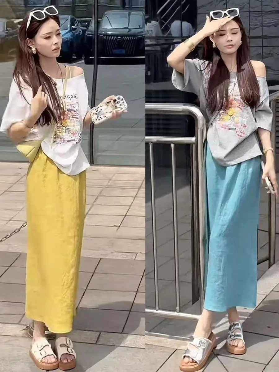 Fashionable Summer 2026 Women's T-Shirt Skirt Set Short Sleeve Print Asymmetrical Collar Loose Fit High Waist Long Pants
Fashionable Summer 2026 Women's T-Shirt Skirt Set Short Sleeve Print Asymmetrical Collar Loose Fit High Waist Long Pants