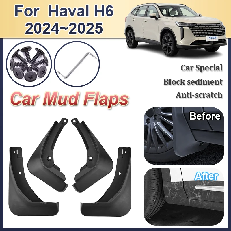 Mud Flaps For GWM Haval H6 Accessorios 4th Gen 2024 2025 Anti-splash Front Rear Fender Wheel Covers Guard Mudguards Accessories
Mud Flaps For GWM Haval H6 Accessorios 4th Gen 2024 2025 Anti-splash Front Rear Fender Wheel Covers Guard Mudguards Accessories