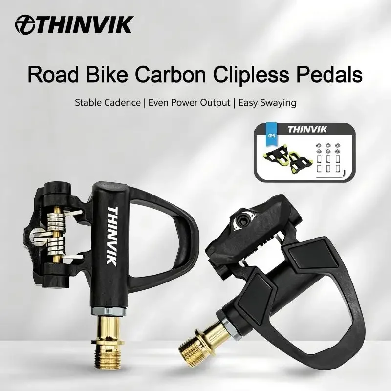 THINVIK Double-Sided Carbon Clipless Pedals Road Bike 202g Ultralight Titanium Alloy Spindle Bicycle Pedals with Cleats
THINVIK Double-Sided Carbon Clipless Pedals Road Bike 202g Ultralight Titanium Alloy Spindle Bicycle Pedals with Cleats