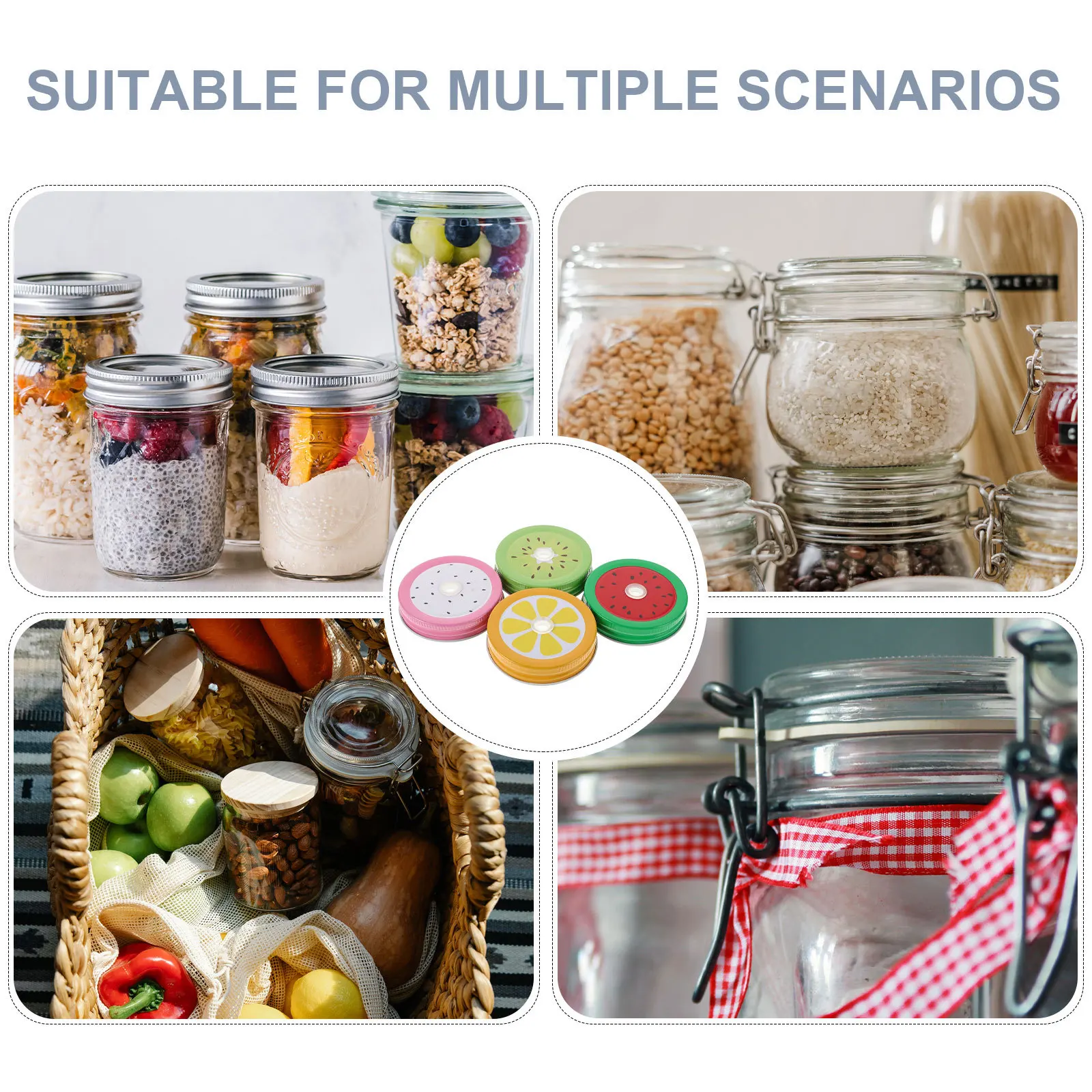 8Pcs Mason Jar Lid Fruit Pattern Leak Proof Straw Hole Metal Replacement Can Cover Regular Mouth Jar Sealing Lid
8Pcs Mason Jar Lid Fruit Pattern Leak Proof Straw Hole Metal Replacement Can Cover Regular Mouth Jar Sealing Lid