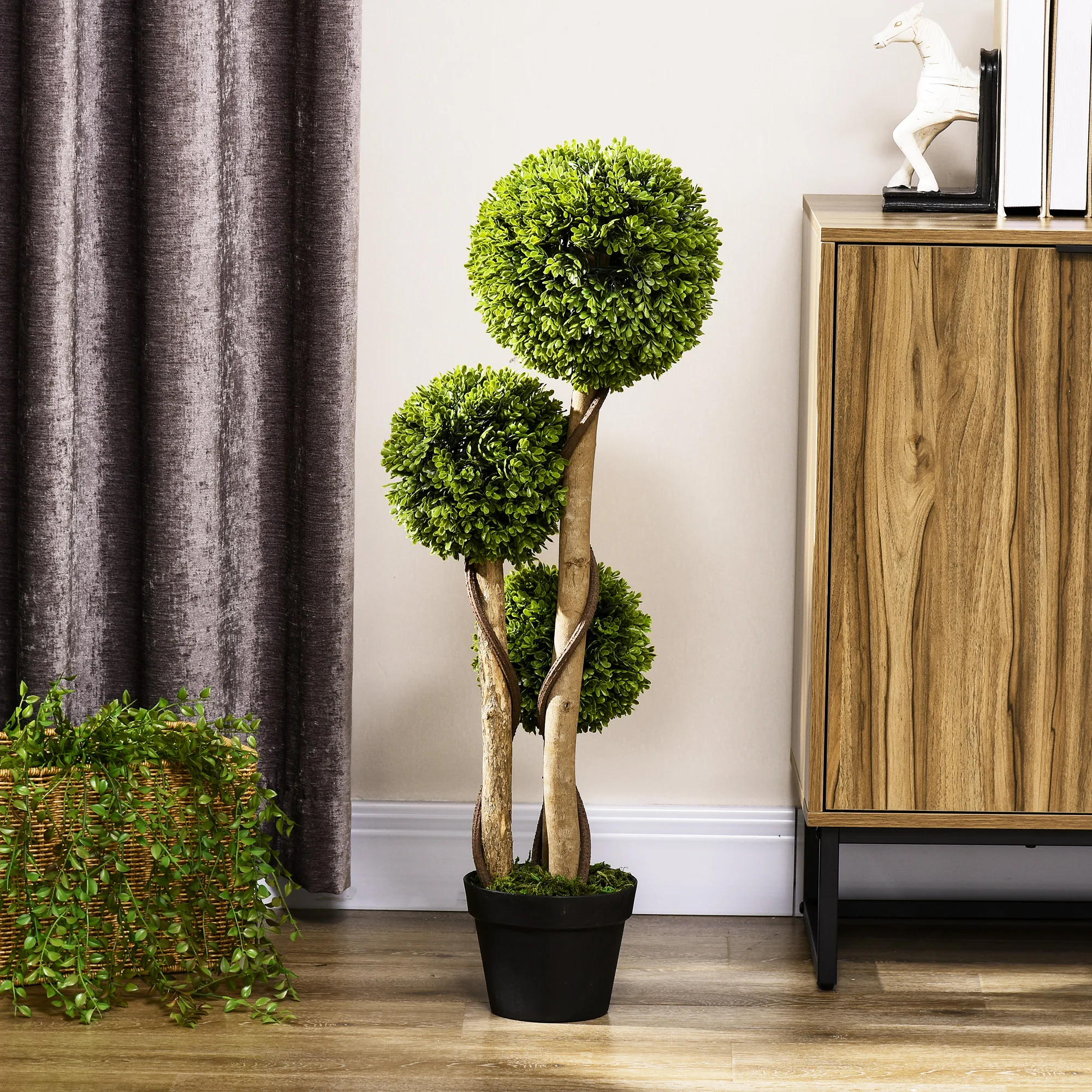 HOMCOM 35.5" Artificial Ball Boxwood Topiary Tree Fake Plant in Pot for Indoor Outdoor Living Room Decoration Light Green
HOMCOM 35.5" Artificial Ball Boxwood Topiary Tree Fake Plant in Pot for Indoor Outdoor Living Room Decoration Light Green