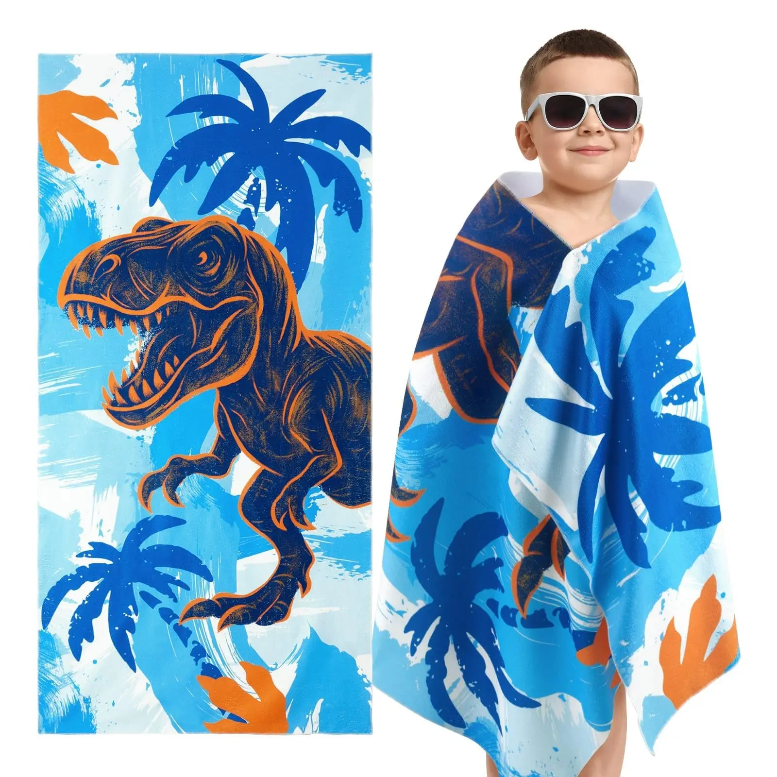 Oversized Dinosaur T-Rex Beach Towel Quick Dry Microfiber Lightweight Palm Tree Travel Pool Towel for Kids Boys
Oversized Dinosaur T-Rex Beach Towel Quick Dry Microfiber Lightweight Palm Tree Travel Pool Towel for Kids Boys