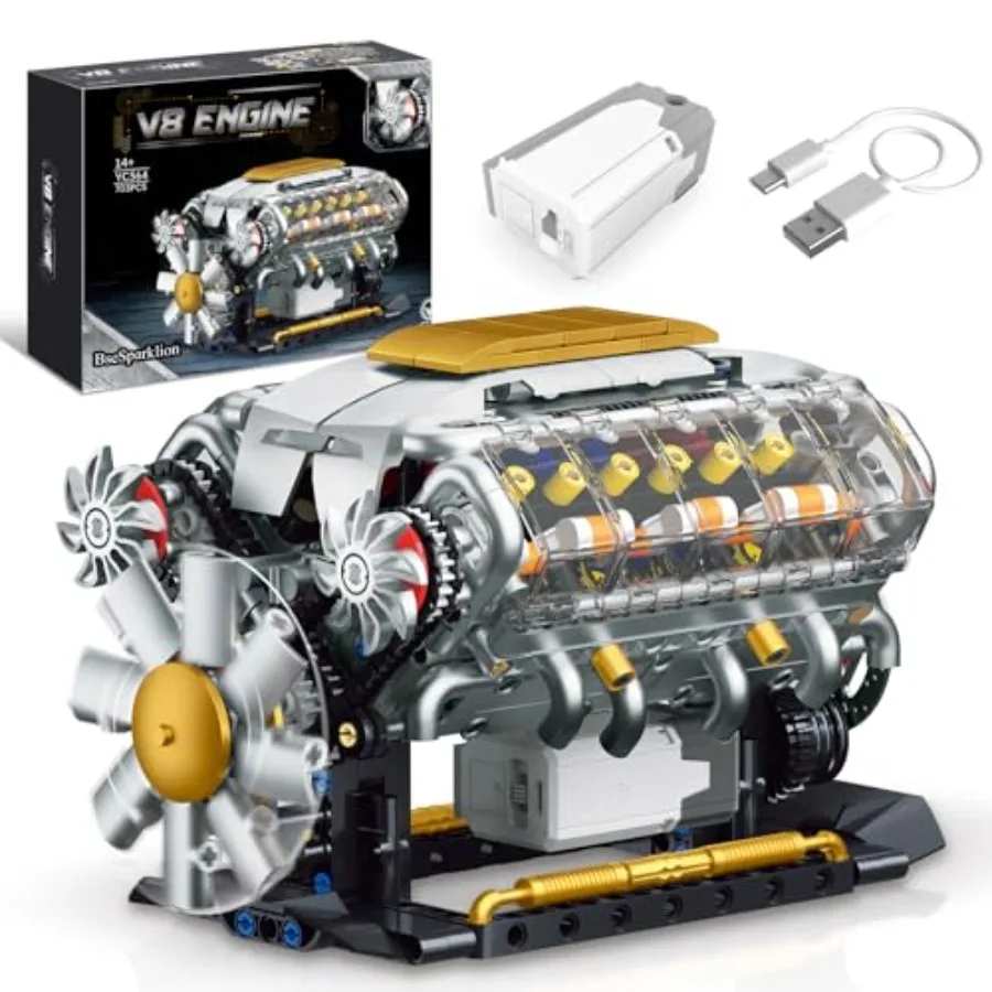 V8 Engine Model Kit that Runs, Build Your Own Mini Visible Car Motor, Physical Science Experiment Building Set for Adults and T
V8 Engine Model Kit that Runs, Build Your Own Mini Visible Car Motor, Physical Science Experiment Building Set for Adults and T