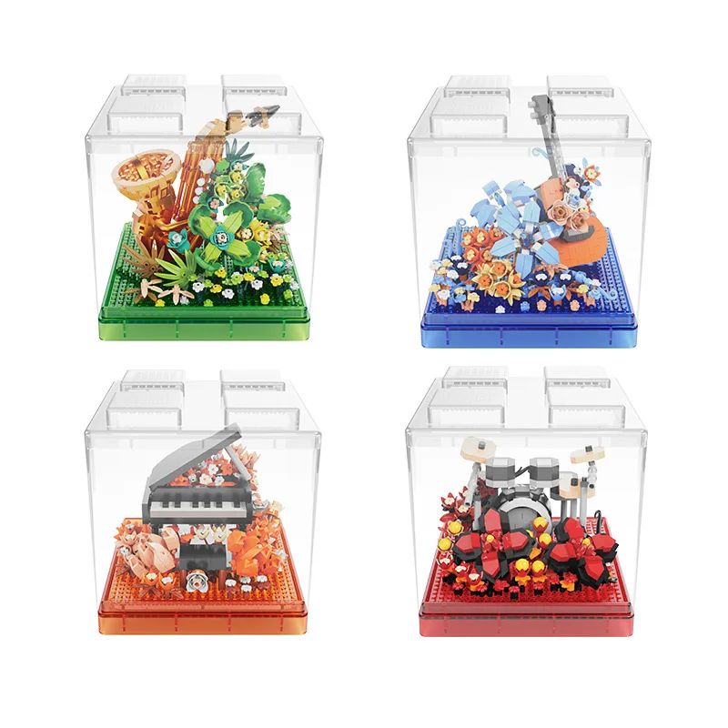 Creative Flower Box Mini Block Music World Musical Instruments Building Brick Violin Sax Piano Drum Set Toy Collcetion For Gifts
Creative Flower Box Mini Block Music World Musical Instruments Building Brick Violin Sax Piano Drum Set Toy Collcetion For Gifts