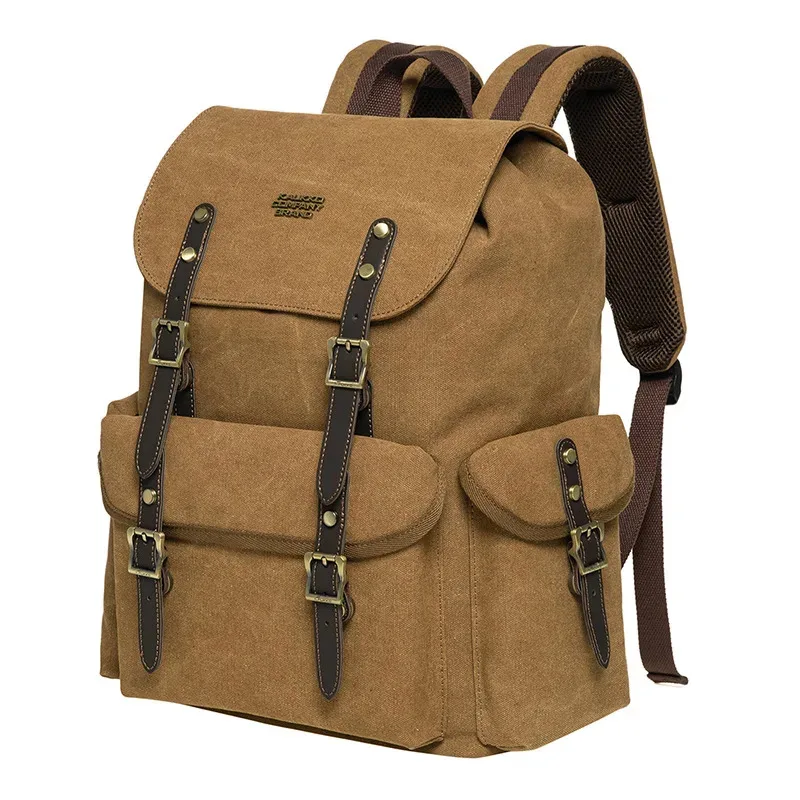 Vintage Casual Canvas and Leather Rucksack Retro Backpack for School Work Travel Hiking
Vintage Casual Canvas and Leather Rucksack Retro Backpack for School Work Travel Hiking