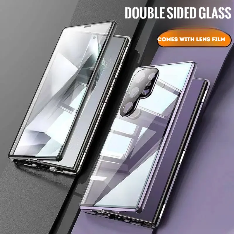 360° Full Protector Double Sided Magnetic Adsorption Metal Edge Case for Samsung Galaxy S26 Ultra 9H Glass HD Lens Case Cover
360° Full Protector Double Sided Magnetic Adsorption Metal Edge Case for Samsung Galaxy S26 Ultra 9H Glass HD Lens Case Cover