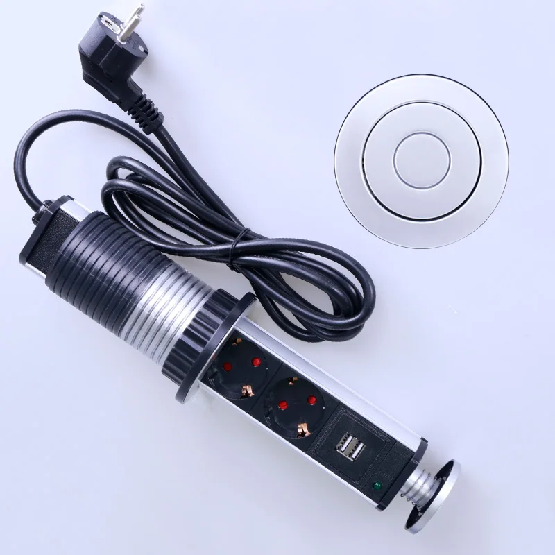 EU Standard Plug Power Socket 2 USB Charging Port Kitchen Desktop Socket Retractable Socket
EU Standard Plug Power Socket 2 USB Charging Port Kitchen Desktop Socket Retractable Socket