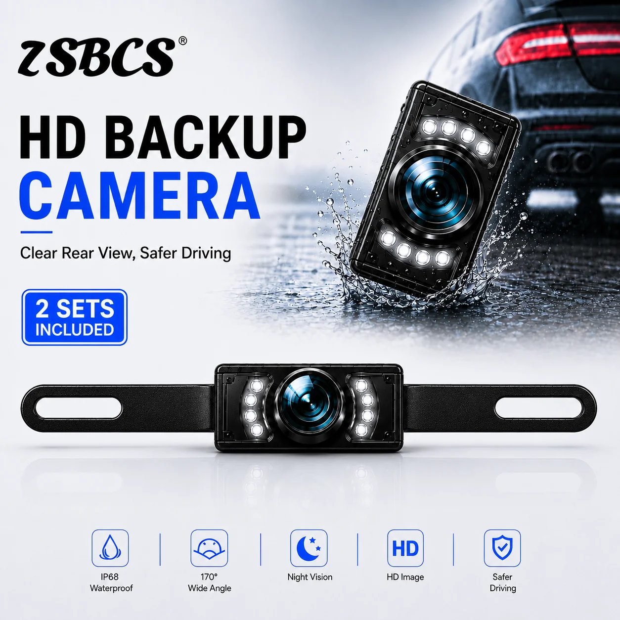 Car License Plate Backup Camera, 170° Wide-Angle Rear View Camera, HD Night Vision,7 LED Lights Infrared, Car Reversing Camera
Car License Plate Backup Camera, 170° Wide-Angle Rear View Camera, HD Night Vision,7 LED Lights Infrared, Car Reversing Camera
