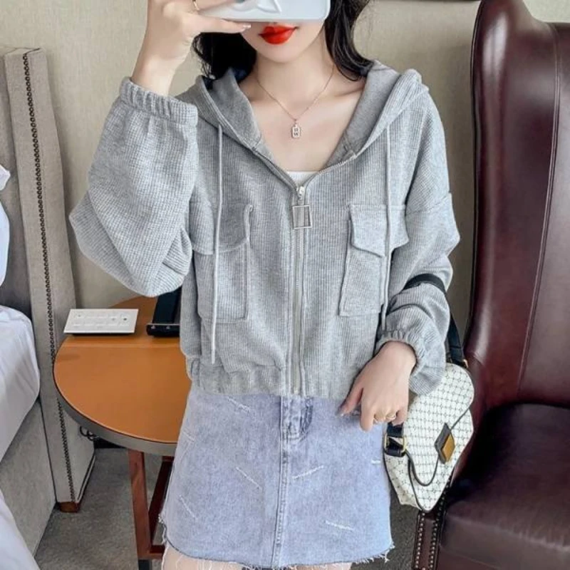 Hooded Spring Jacket for Women Short Summer Thin Zipper Cardigan Loose Work Casual Top
Hooded Spring Jacket for Women Short Summer Thin Zipper Cardigan Loose Work Casual Top