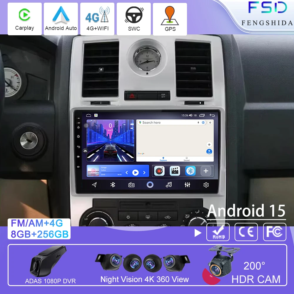 Carplay Radio Android 15 Auto For Chrysler 300C 1 2004 - 2011 Auto motive Multimedia Receiver Monitor Head Unit GPS Navigation
Carplay Radio Android 15 Auto For Chrysler 300C 1 2004 - 2011 Auto motive Multimedia Receiver Monitor Head Unit GPS Navigation
