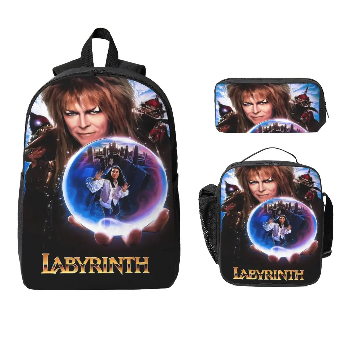 3Pcs Labyrinth Movie Theme Backpack Set for Kids Pencil Boxes Bookbag Sets with Lunch Box For School Students Daypack
3Pcs Labyrinth Movie Theme Backpack Set for Kids Pencil Boxes Bookbag Sets with Lunch Box For School Students Daypack