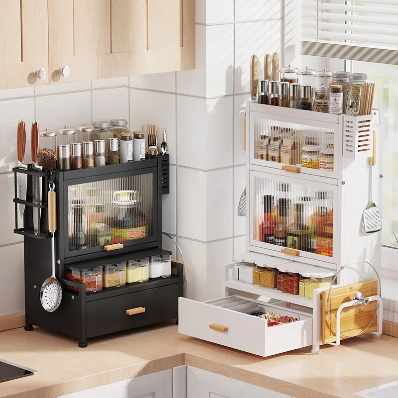 Multi-layer Spice Racks Dustproof Drawer-style Kitchen Storage Racks Home Countertop Shelf Modern Kitchen Storage Locker
Multi-layer Spice Racks Dustproof Drawer-style Kitchen Storage Racks Home Countertop Shelf Modern Kitchen Storage Locker