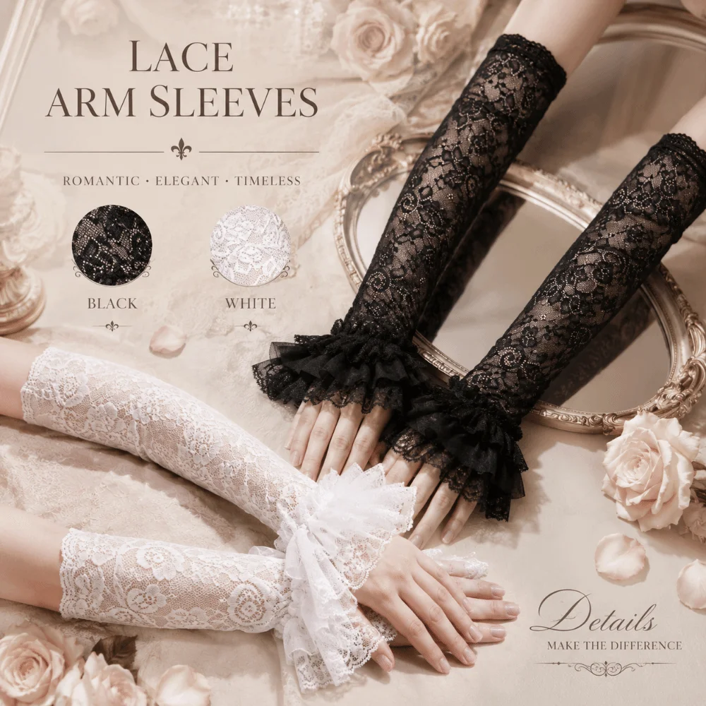 Sexy Ruffles Pleated Detachable Cuffs Double Layer Long Fingerless Gloves Hollow Out Sun Protection False Cuffs Cosplay Party
Sexy Ruffles Pleated Detachable Cuffs Double Layer Long Fingerless Gloves Hollow Out Sun Protection False Cuffs Cosplay Party