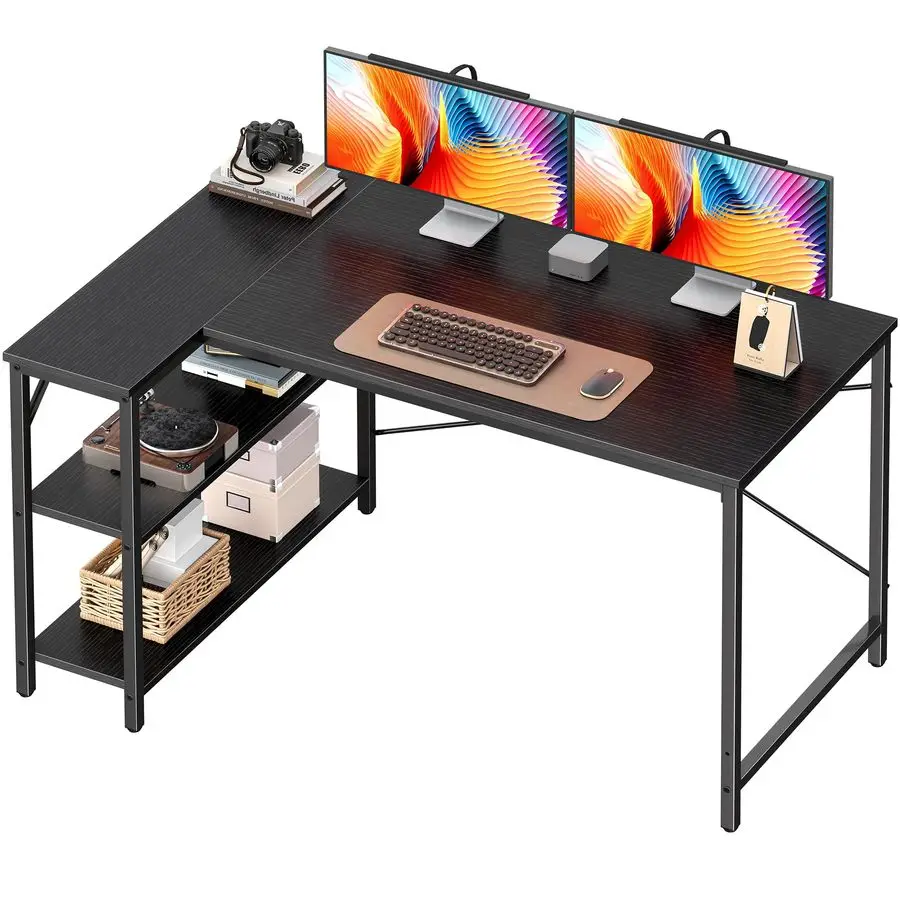 L Shaped Desk, 47 Inches Computer Desk with Reversible Storage Shelves, Gaming Corner Home Office Writing Study with Metal Fram
L Shaped Desk, 47 Inches Computer Desk with Reversible Storage Shelves, Gaming Corner Home Office Writing Study with Metal Fram
