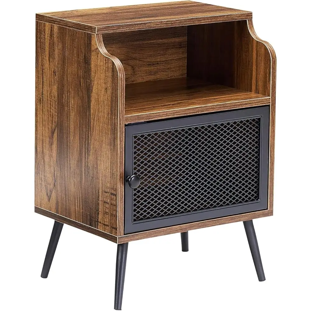 Modern Nightstand Set Of 1, End Table With Storage Cabinet, Industrial Night Stand With Open Drawer Shelf For Living Room, 
Modern Nightstand Set Of 1, End Table With Storage Cabinet, Industrial Night Stand With Open Drawer Shelf For Living Room,