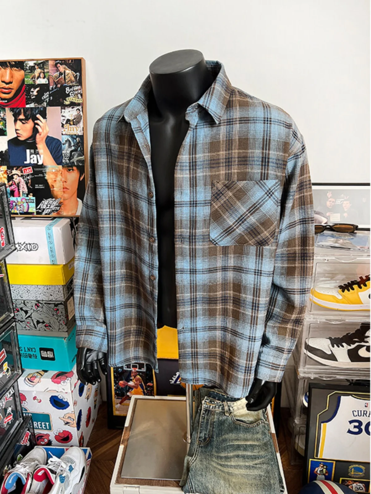 Retro American Plaid Long Sleeve Men's Shirt Inner Wear Layering Tie Dye Thin Outerwear Spring Youth Trend Loose Fit Button down
Retro American Plaid Long Sleeve Men's Shirt Inner Wear Layering Tie Dye Thin Outerwear Spring Youth Trend Loose Fit Button down