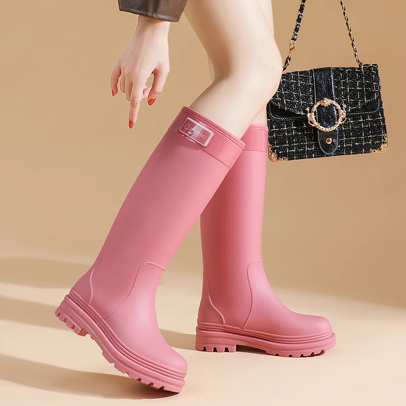 Fashionable High-Tube Women's Rain Boots Waterproof Fleece-Lined Outdoor Wear Adult Long Tube Water-Proof Slip-Resistant Shoes
Fashionable High-Tube Women's Rain Boots Waterproof Fleece-Lined Outdoor Wear Adult Long Tube Water-Proof Slip-Resistant Shoes
