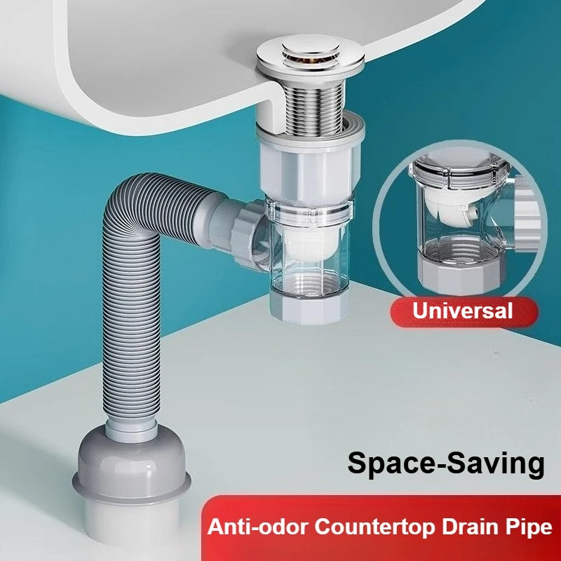 Бытовая сливная труба для умывальника, анти-запах, ручная раковина, горизонтальная и вертикальная дренажная пробка, аксессуары для ванной комнаты 
Бытовая сливная труба для умывальника, анти-запах, ручная раковина, горизонтальная и вертикальная дренажная пробка, аксессуары для ванной комнаты