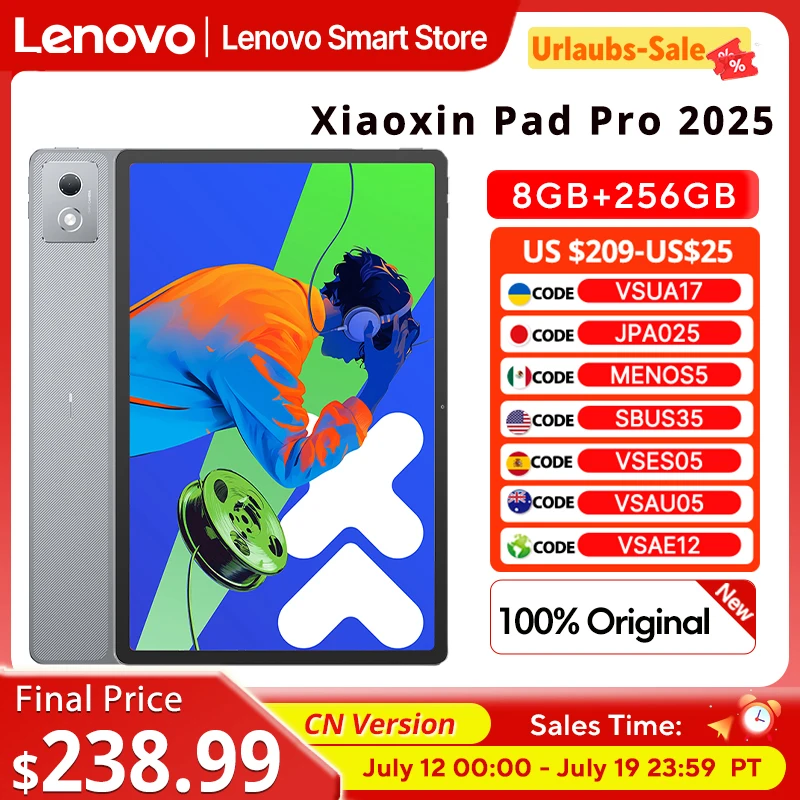 Original CN Version Lenovo Xiaoxin Pad Pro 2025 12.7 inch Tablet Dimensity 8300 2.9K 144Hz Display 10200mAh Android 14 Pad PC
Original CN Version Lenovo Xiaoxin Pad Pro 2025 12.7 inch Tablet Dimensity 8300 2.9K 144Hz Display 10200mAh Android 14 Pad PC