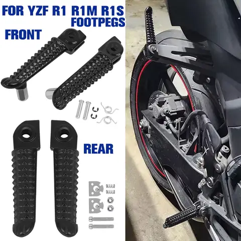 Front Rear Footpeg Footrest Racing Rider Passenger Pedal Set For YAMAHA YZF-R1 YZFR1 R1M R1S R6 R7 Foot Pegs Bracket Accessories