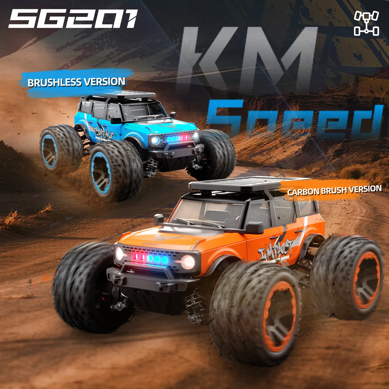 ZNLYRION 4WD Brushless Off-Road Car RC Toy Monster Truck SG201MAX PRO 55KM/H 2.4G Remote Control with LED Lights for Boys and Adults
ZNLYRION 4WD Brushless Off-Road Car RC Toy Monster Truck SG201MAX PRO 55KM/H 2.4G Remote Control with LED Lights for Boys and Adults