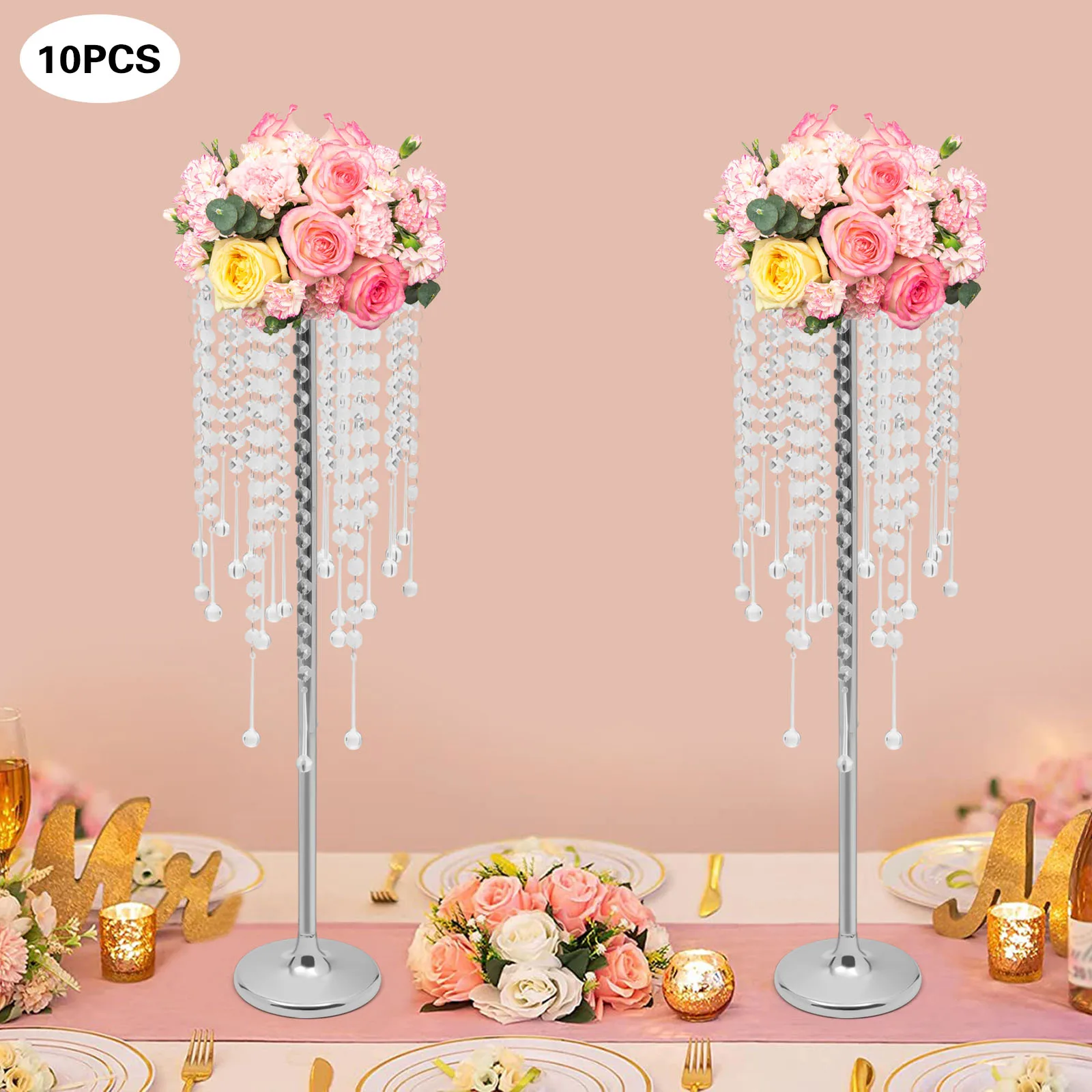 10 Pieces 75cm Crystal Table Centerpieces Silver Flower Stand Wedding Party Centerpieces Home Decor for weddings & engagements
10 Pieces 75cm Crystal Table Centerpieces Silver Flower Stand Wedding Party Centerpieces Home Decor for weddings & engagements