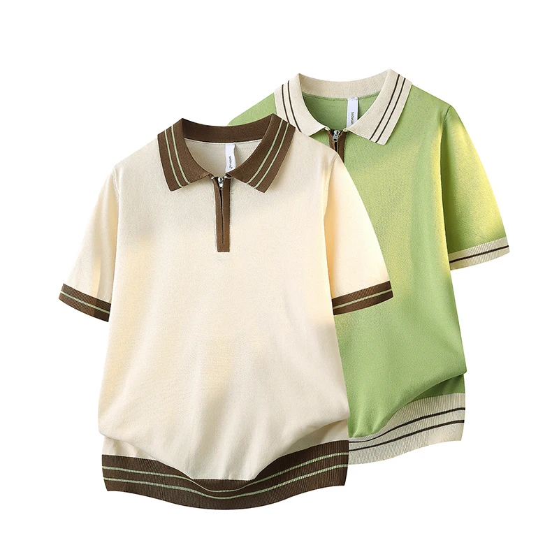 Light Luxury Color-Blocked Lapel Short-Sleeve Half-Zip Men's Knit Breathable Polo Shirt Casual Y2K Comfort Outdoor-Homewear Top
Light Luxury Color-Blocked Lapel Short-Sleeve Half-Zip Men's Knit Breathable Polo Shirt Casual Y2K Comfort Outdoor-Homewear Top