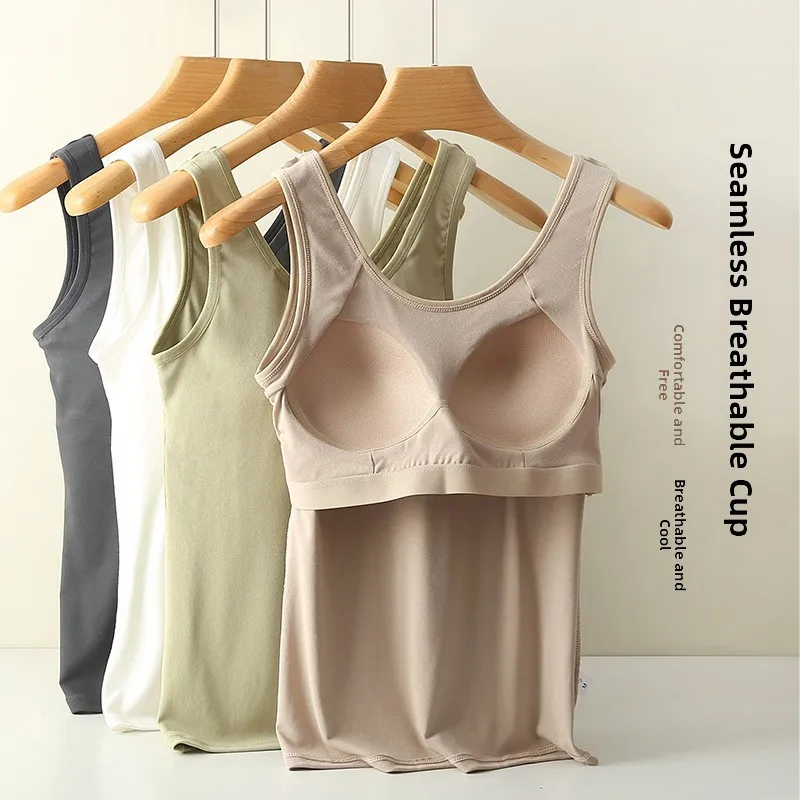 Spring Summer Thin Pure Cotton One-Piece Bra with Chest Pad Tank Top Women Color Underwear Home Lingerie Tank Top
Spring Summer Thin Pure Cotton One-Piece Bra with Chest Pad Tank Top Women Color Underwear Home Lingerie Tank Top