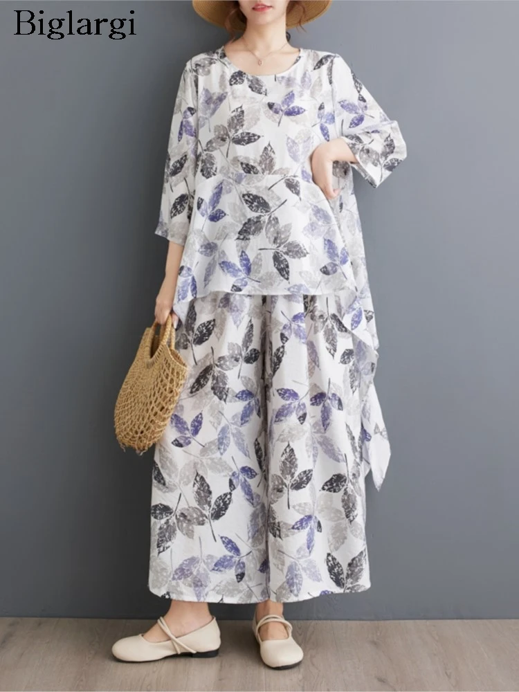Oversized Summer Floral Print 2 Two Piece Set Women Irregular Pleated Fashion Ladies Blouses Wide Leg Loose Casual Woman Pants
Oversized Summer Floral Print 2 Two Piece Set Women Irregular Pleated Fashion Ladies Blouses Wide Leg Loose Casual Woman Pants