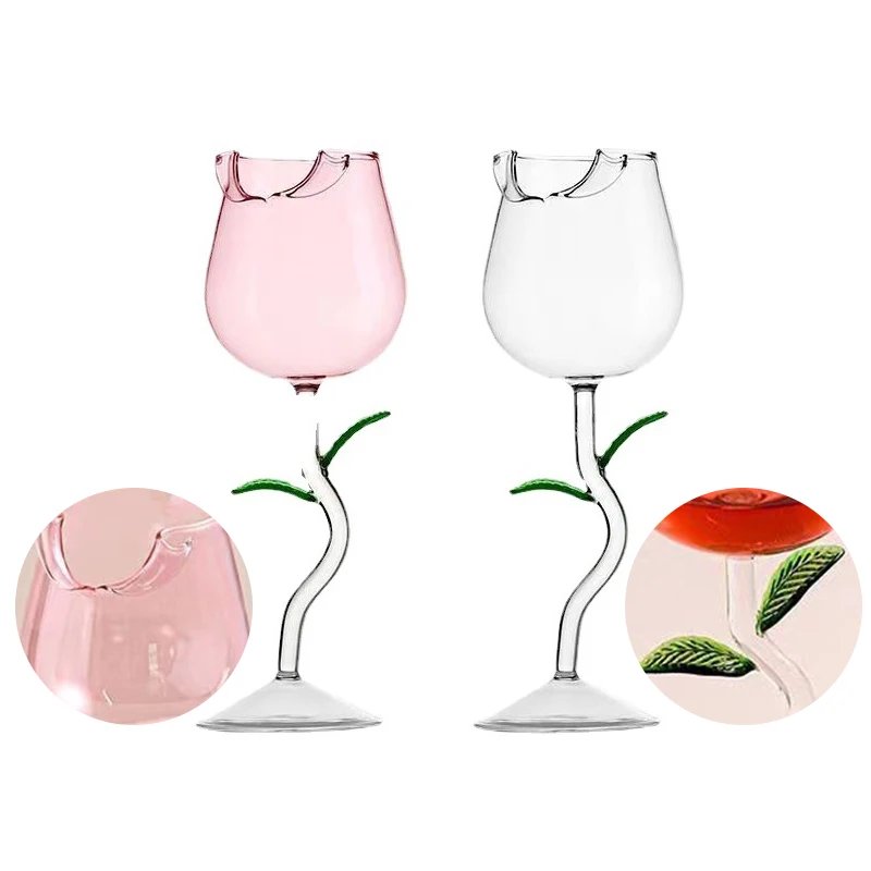 Rose-Shaped Red Wine Glasses Rose Shape Wine Glass With Colored Rose Leaves 150/400ml Rose Shaped Red Wine Goblet Cocktail Cup
Rose-Shaped Red Wine Glasses Rose Shape Wine Glass With Colored Rose Leaves 150/400ml Rose Shaped Red Wine Goblet Cocktail Cup