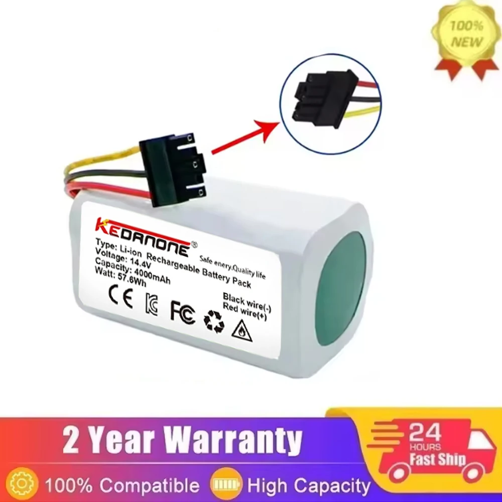 100% New Original 14.4V 4000mAh Rechargeable Li-ion Battery Pack for Xiaomi Mijia Mi Robot Vacuum Mop 2 Lite MJSTL
100% New Original 14.4V 4000mAh Rechargeable Li-ion Battery Pack for Xiaomi Mijia Mi Robot Vacuum Mop 2 Lite MJSTL