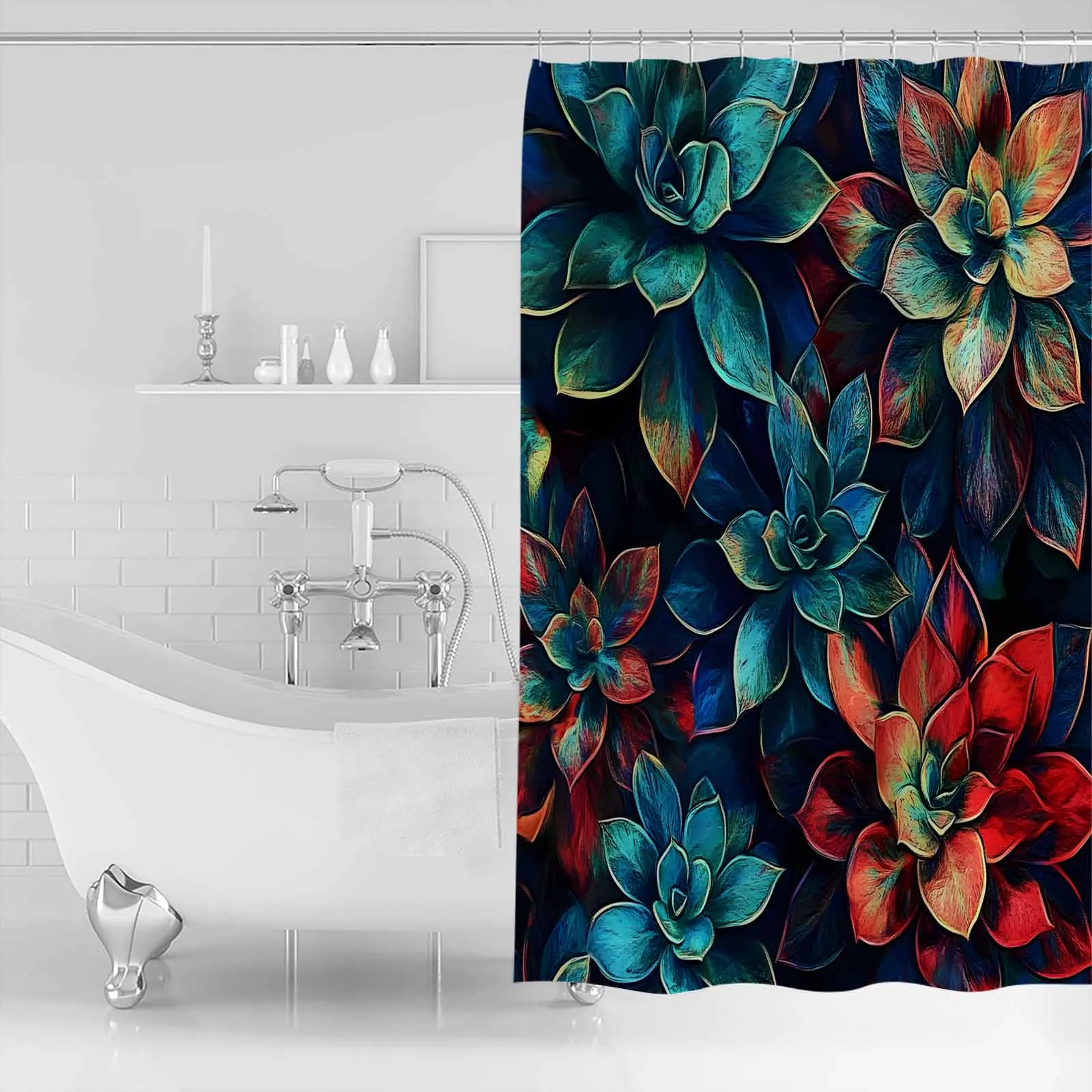 Blue Nostalgic Succulent Plant Shower Waterproof Polyester Bath Curtain Home Decoration Bathroom Accessory Curtain
Blue Nostalgic Succulent Plant Shower Waterproof Polyester Bath Curtain Home Decoration Bathroom Accessory Curtain