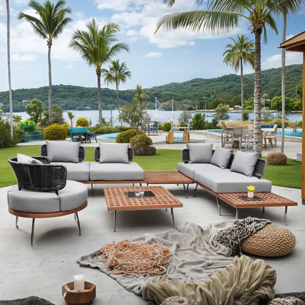 !@Garden Furniture Hotel Patio Outdoor Garden Sofa Set Rattan Patio Furniture Teak Sofa and Table Set With Teak Coffee Table
!@Garden Furniture Hotel Patio Outdoor Garden Sofa Set Rattan Patio Furniture Teak Sofa and Table Set With Teak Coffee Table