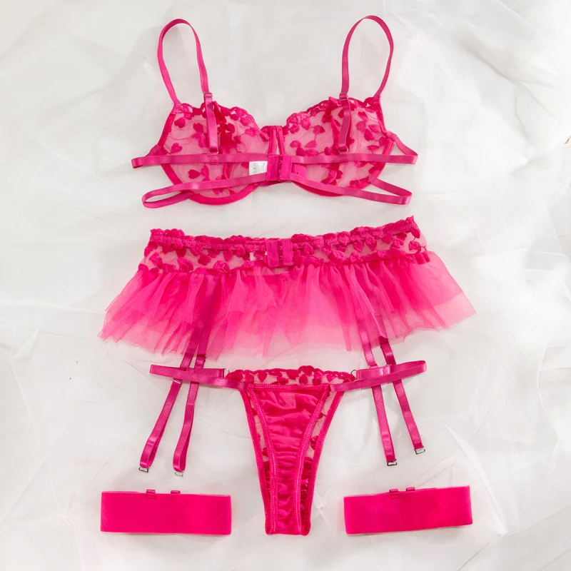 New European American style women's set with mesh embroidery, three-piece set
New European American style women's set with mesh embroidery, three-piece set
