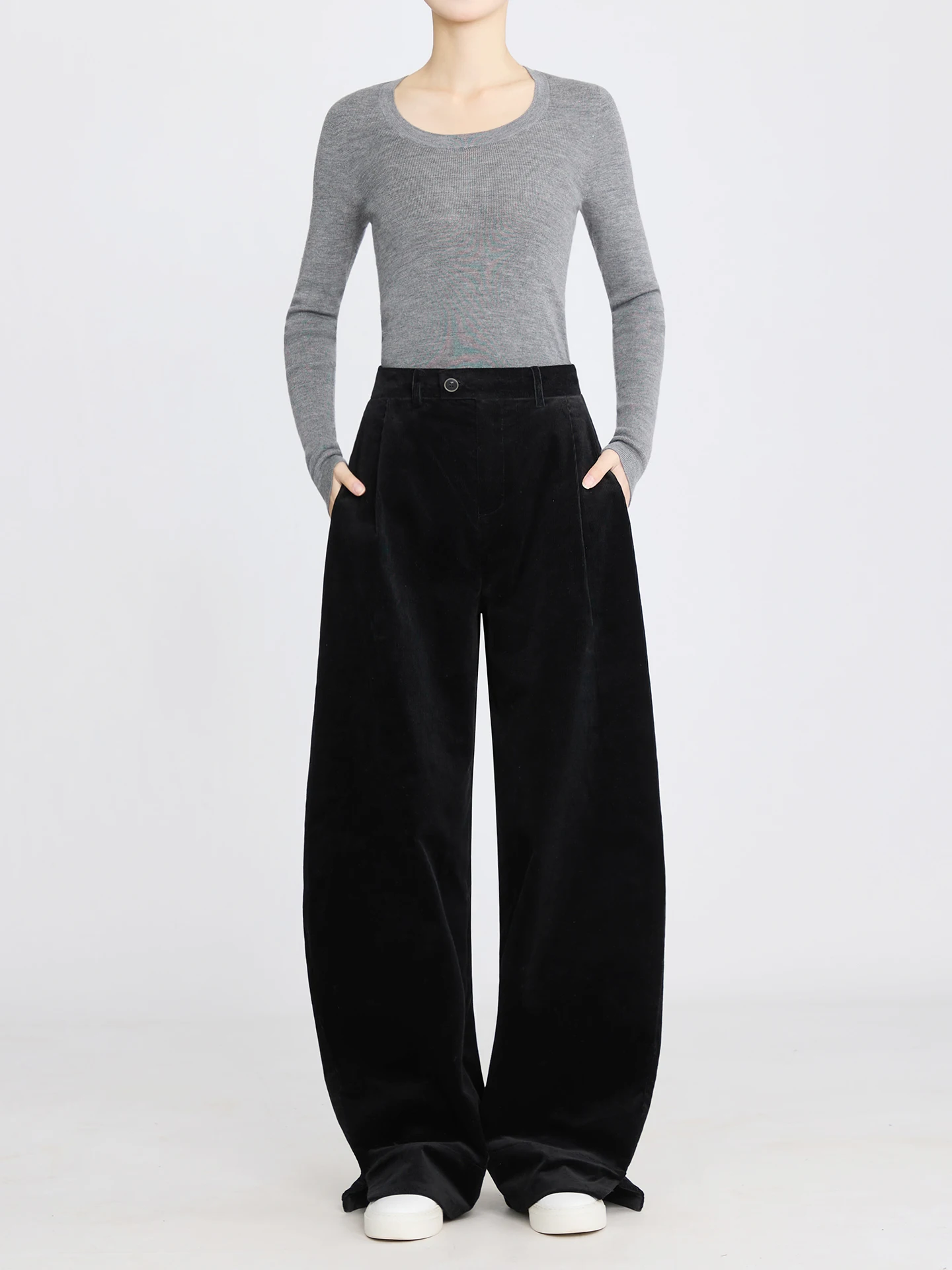 Bla Velvet Drape Wide Leg Pants High Waist Knife Casual Trousers for Women Spring Season Polyester Fiber Micro Stretch
Bla Velvet Drape Wide Leg Pants High Waist Knife Casual Trousers for Women Spring Season Polyester Fiber Micro Stretch