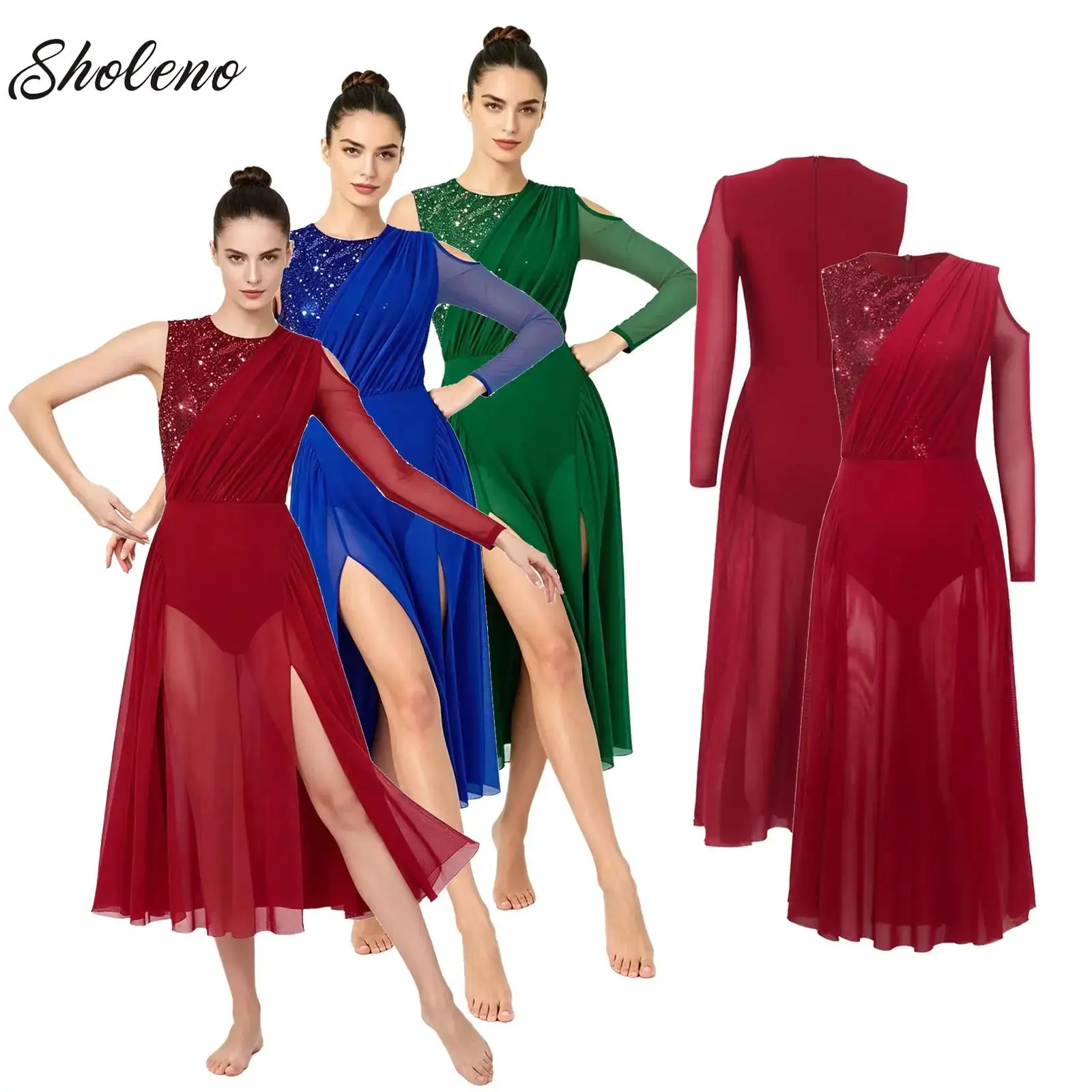 Women Gymnastics Figure Skating Ballet Lyrical Dance Costume Dress Side Split Sheer Mesh Ruched Glittery Rhinestones Dress
Women Gymnastics Figure Skating Ballet Lyrical Dance Costume Dress Side Split Sheer Mesh Ruched Glittery Rhinestones Dress
