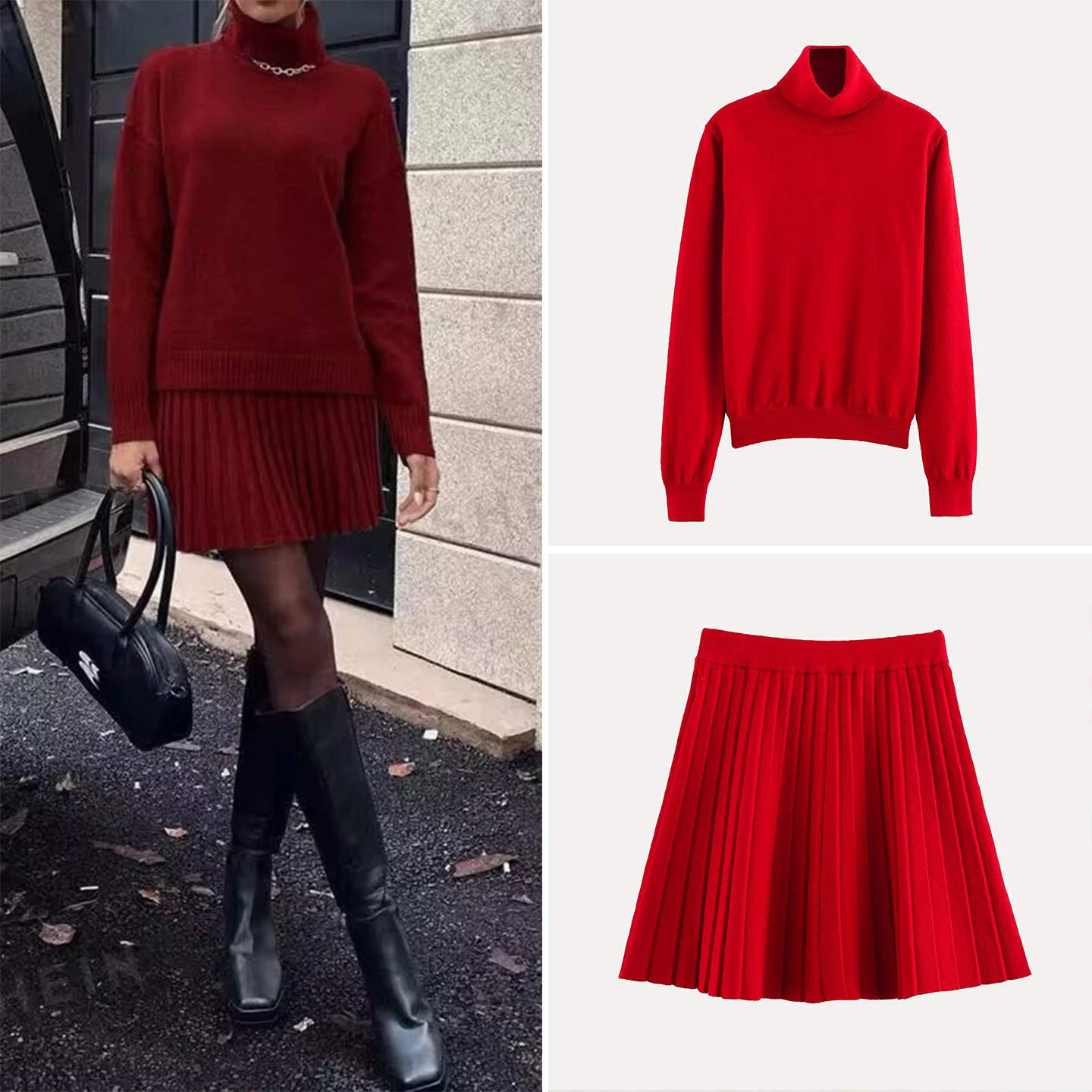 Женский вязаный наряд с плиссированной юбкой Long Sve round Ne Faionable Autumn Collection Цвет с высокой талией
Женский вязаный наряд с плиссированной юбкой Long Sve round Ne Faionable Autumn Collection Цвет с высокой талией