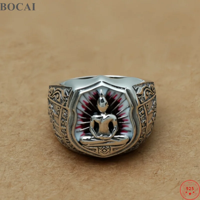 BOCAI NEW S925 Sterling Silver Rings for Men Women Enamel Somdej Buddha Image Eternal Rattan Pattern Antique Fine Jewelry
BOCAI NEW S925 Sterling Silver Rings for Men Women Enamel Somdej Buddha Image Eternal Rattan Pattern Antique Fine Jewelry