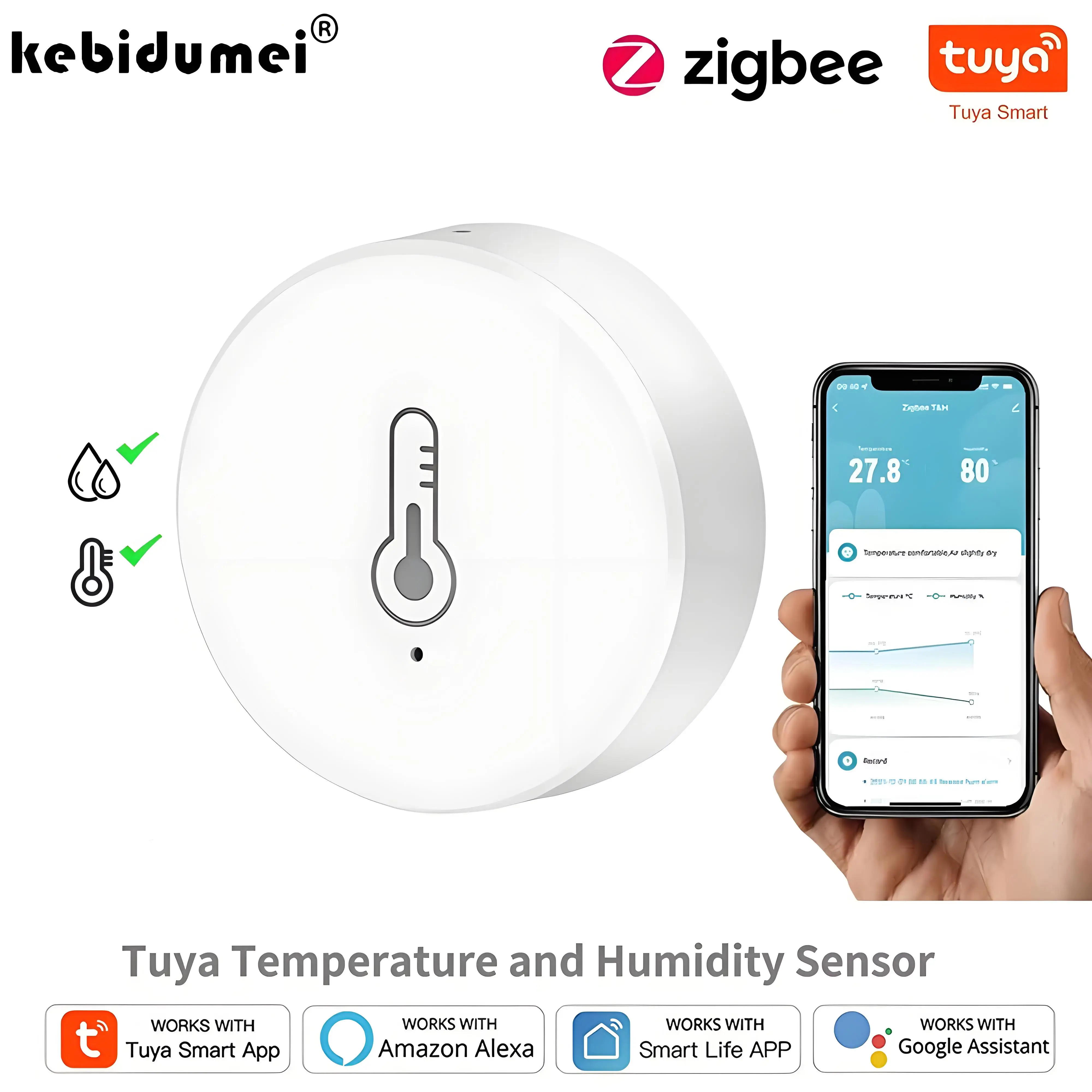 Tuya ZigBee Mini Temperature And Humidity Sensor Indoor Humiture Detector Voice App Control Works With Alexa Google Home
Tuya ZigBee Mini Temperature And Humidity Sensor Indoor Humiture Detector Voice App Control Works With Alexa Google Home
