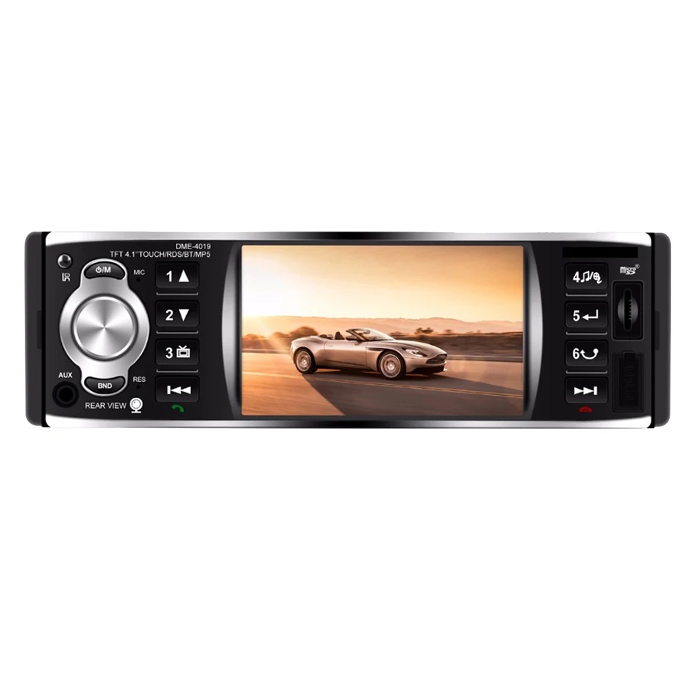 1Din 4.1 Inch Car Radio Press Screen Automatic Audio Stereo Fm Bluetooth 2.0 Mp5 Player Rear View Camera
1Din 4.1 Inch Car Radio Press Screen Automatic Audio Stereo Fm Bluetooth 2.0 Mp5 Player Rear View Camera