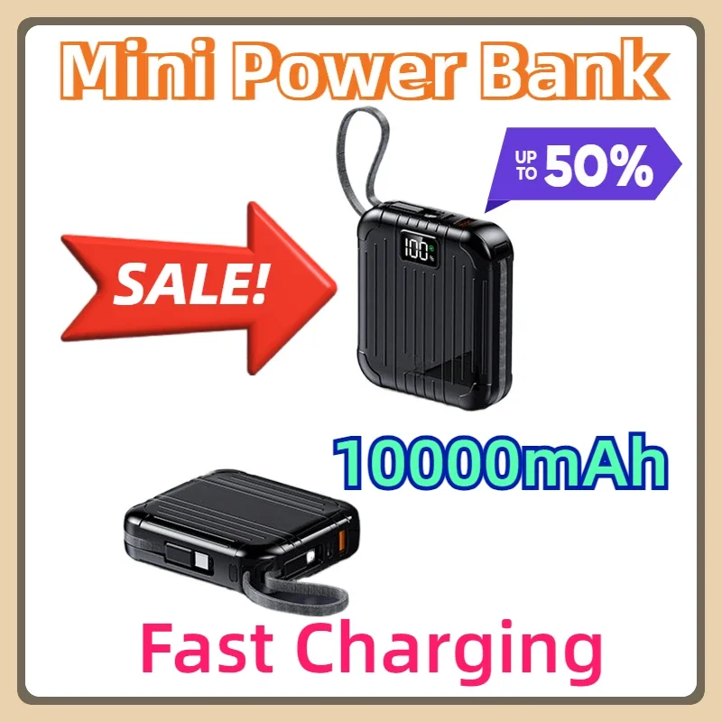 Dual-wire Super Fast Charging Portable External Battery Power Bank For IPhone Xiaomi 10000mAh Power Bank Mini Power Bank
Dual-wire Super Fast Charging Portable External Battery Power Bank For IPhone Xiaomi 10000mAh Power Bank Mini Power Bank