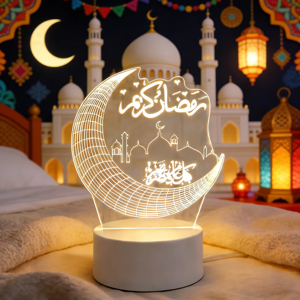 USB-светильник для исламских праздников, 3D акриловый светодиодный ночник, украшения для дома на Рамадан, декорации для праздника Ид Мубарак
USB-светильник для исламских праздников, 3D акриловый светодиодный ночник, украшения для дома на Рамадан, декорации для праздника Ид Мубарак