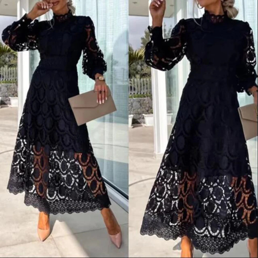 Fashion Mother the Bride Dresses Black White Rose Red Tea Length Long Sleeves High Collar Lace A-line Pretty Women Prom Gowns
Fashion Mother the Bride Dresses Black White Rose Red Tea Length Long Sleeves High Collar Lace A-line Pretty Women Prom Gowns