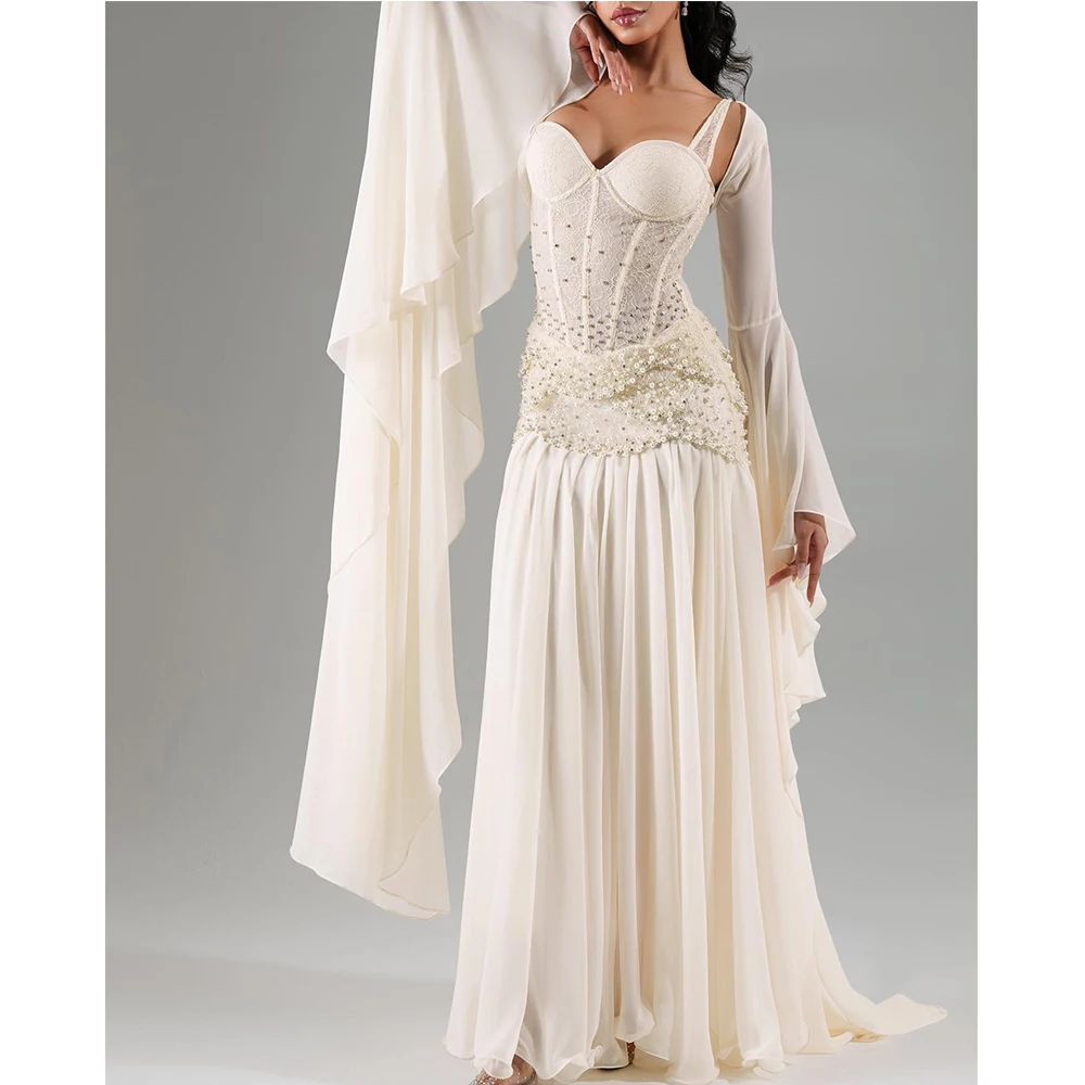 Customized Fashion Crystal Strapless Chiffon Long Sleeves Evening Dress Modern Straight Floor LengthParty Dress Vestido De Noche
Customized Fashion Crystal Strapless Chiffon Long Sleeves Evening Dress Modern Straight Floor LengthParty Dress Vestido De Noche