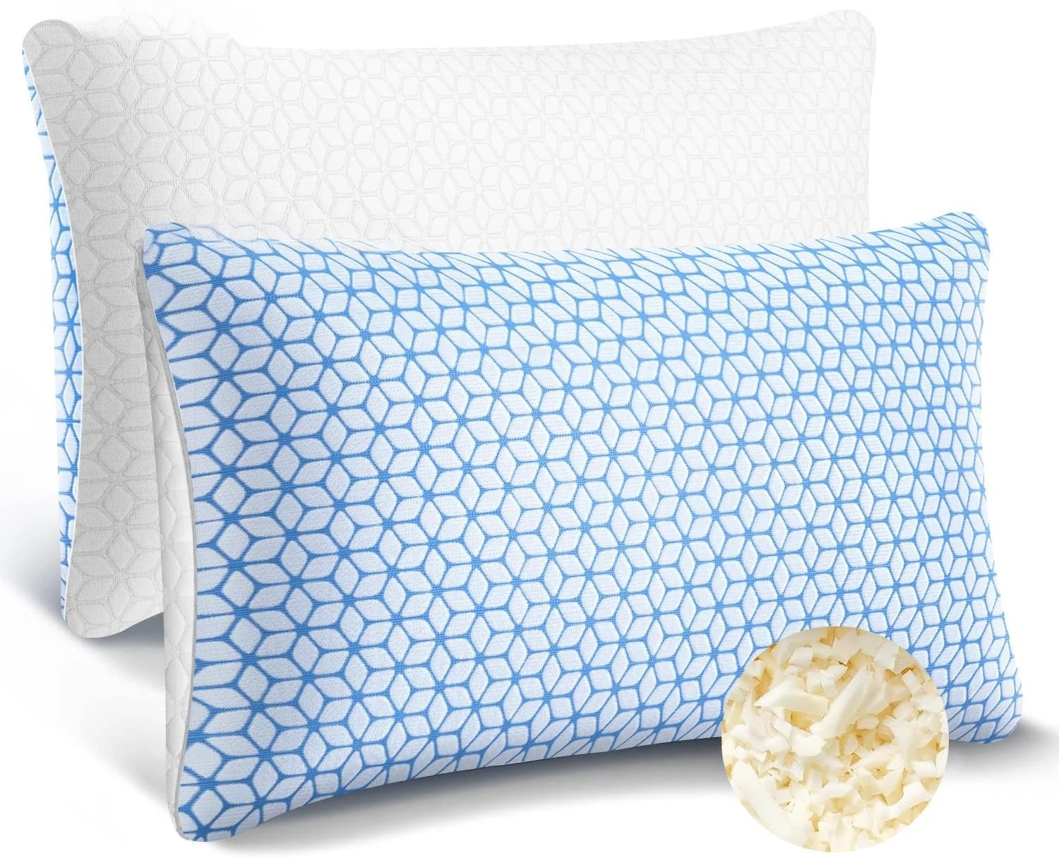 Shredded Memory Foam Pillows King Size Set of 2, Cooling Pillow Firm and Soft Adjustable for Side Back Stomach
Shredded Memory Foam Pillows King Size Set of 2, Cooling Pillow Firm and Soft Adjustable for Side Back Stomach